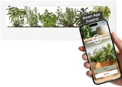 Modern Sprout Smart Landscape Growframe - Wall Mounted Plant Stand with LED Grow Light - Smart App Controlled - Powder-Coated Steel Frame for Indoor Plants - Perfect for Gifting and Decor - White