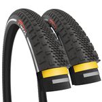 Fincci Pair Reflective 700 x 38c 40-622 Gravel Tyres with 1mm Antipuncture Protection – Pack of 2, Ideal for Electric, Road, MTB, and Hybrid Bikes