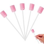 50 Pcs Mouth Swabs, Oral Care Sponge Swab Disposable Mouth Swab Tooth Cleaning Tool Dental Care Kit, Mouth Sponges for End of Life Care Dental Care Kit Foam Swab Sticks for Oral Care (Pink)