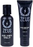 ZEUS Travel Beard Shampoo and Conditioner Set for Men, Verbena Lime