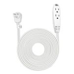 Aurum Cables 30 Feet 3 Outlet Extension Cord 16AWG SJTW Indoor/Outdoor Use White - UL Listed