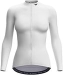 Wulibike Women Bicycle Jerseys,Cycling Shirt Long Sleeve for Womens Biking Shirt Zipper Pockets White