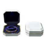 Moon Jewellery Box with LED Light For Bangle or Kada set (White)(4.0 x 4.0)