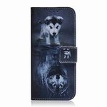 For Sony Xperia 10 IV 2023 Case Flip Shockproof Wallet Case PU Leather Case 360 Drop Protection Bumper Case Kickstand Magnetic Adsorption Cover Case for Sony 10 IV 2023, Dog & Wolf