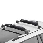 BougeRV Roof Rack Soft Pads for Ski Snowboard Kayak Surfboard SUP Canoe Luggage Carrier, Universal for Different Shape of Cross Bars, EVA Material Car Rack Crossbar Pads with 2 Tie Down Straps