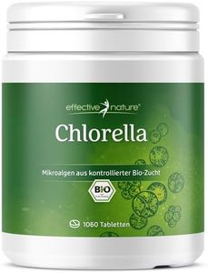 Chlorella Bio Presslinge - 1060 Tabletten - Hochdosiert mit 500 mg - Aus 100% Bio Chlorella - Reicht für mehr als 3 Monate - Abgefüllt & Kontrolliert in Deutschland (DE-ÖKO-006)