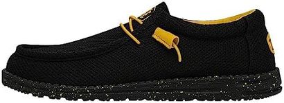 Hey Dude Wally Sox Black Yellow Size 14 | Men's Loafers | Men's Slip On Shoes | Comfortable & Light-Weight