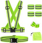 Safety Vest Reflective Running Gear, Adjustable Safety Vests for Men with 360°High Visibility for Night Running, Walking