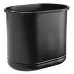 mDesign Practical bin - oval waste bin for bathroom, office and kitchen with enough space for the waste - small metal waste paper bin - matte black