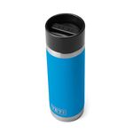 YETI Rambler 18 oz Bottle, Stainless Steel, Vacuum Insulated, with Hot Shot Cap, Big Wave Blue