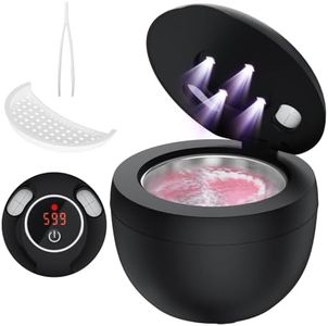 Accwork Ultrasonic Retainer Cleaner, 45kHz Ultrasonic Denture Cleaner with 4 Modes, Digital Timer, 200ML Ultrasonic Cleaning Machine for Dentures, Mouth Guards, Toothbrush (Black)