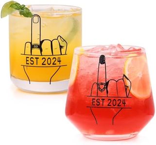 comfit Engagement Gifts for Couples - Bridal Shower Gifts - Wedding Gifts for Bride and Groom, His and Hers, Newlywed - Wine&Whiskey Glass Gift for Mr and Mrs