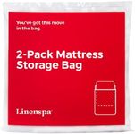 Linenspa Mattress Bag - 2 Pack Queen/Full Mattress Storage Bag for Moving and Storage - Mattress Protection – Polyurethane Mattress Storage Bag Queen/Full, Clear