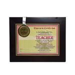 Northland THE WORLD'S BEST TEACHER Framed Certificate With World's #1 Teacher Gold Medal for Teacher Gift for Teachers Gift for Teachers Day Photo Frame for Teachers Day Frame For Teachers Day