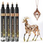 SigWong Metallic Chrome Markers, 4Pcs Mirror Acrylic Pens Paint, Waterproof and Reflective, Gloss Permanent Liquid Chrome Pen for Resin Painting, Model Metal Glass Plastic Painting - Copper