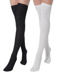 BABAHU Extra Long Cotton Thigh High Socks Over the Knee High Boot Stockings Cotton Leg Warmers