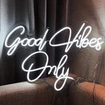 Good Vibes Only Neon Sign Large 23.5x15.5 inch LED Neon Signs for Wall Decor, Good Vibes Neon Sign for Bedroom Birthday Party Bar Pub Club Apartment Home Aesthetic Wall Decor