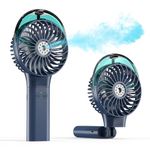 PANERGY Handheld Misting Fan, Rechargeable Portable Fan with Mist, Foldable Mini Fan for Women Girl Travel Makeup Outdoor Office