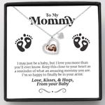 FABUNORA Best Mom to be Gift Idea - Pure Silver Baby Footstep Heart Necklace Gift Set With Certificate of Authenticity and 925 Stamp | necklace for women | women birthday gift | women pendant