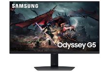 Samsung 32" (80cm) Odyssey G5 Fast IPS 2K Gaming Monitor|QHD 2560 x 1440|180 Hz|1ms|350nits|HDR 400|AMD FreeSync|Ports-DP,HDMI,Headphone|Height-Tilt-Pivot Adjustable Stand|LS32DG500EWXXL|Black