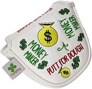 Foretra Putt for Dough - Money Maker White Golf Putter Headcover Quality PU Leather Magnetic Closure for Mallet Style Putters Scotty Cameron Odyssey Taylormade Ping