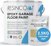 Resincoat - HB Epoxy Concrete Garage Floor Paint - Manufactured In The UK Buy Direct. Oil & Petrol Resistant, Solvent Free. 2.5kg, Light Grey