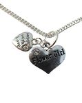 Silver Plated Necklace Flower Girl Love Heart Gem Pendant Wedding Favour