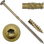 #14 x 5" Construction Lag Screw Exterior Coated Torx/Star Drive Heavy Duty Structural Lag Screw Far Superior to Common Lag Screws - Modified Truss Washer Head - 100 Screw Count