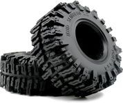 HOBBYSOUL 2pcs RC 2.2 Mud Slingers Tires Soft Sticky Crawler Tyres Tall 124mm / 4.88inch for Axial Wraith Axial Yeti 1/10 / Traxxas trx4 AMG 6x6 / redcat Everest 10