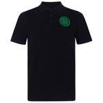 Celtic FC Official Football Gift Mens Single Crest Polo Shirt Black XL