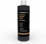 Furniture Clinic Leather Repair Paint | 2-in-1 Seal and Color | Use on Scratches, Tears, and Holes in Car Seats, Furniture | Quick and Easy Leather Repair Kit for Furniture (Dark Grey, 500ml / 17oz)