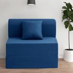 Wakefit Sofa Cum Bed | 1 Year Warranty | Sofa Bed 6 X 3 Feet, Single Seater Sofa, Bed Cum Sofa, Folding Sofa Bed, Sofa Cumbeds for Living Room - Flipper (Fabric, Warpknit Blue)