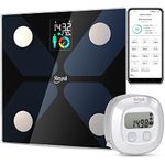 Slimpal Body Fat Measuring Tape and Smart Scale for Body Weight and Fat with APP Digital Bathroom Scale, Body Measuring Tape for Weight Loss, Body Composition and Circumference Analyzer