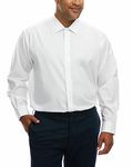 Haggar Premium Comfort Big&Tall Men's Button Down Dress Shirt, White Solid, 19" Neck 34"-35" Sleeve