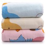 Uber World Microfiber Bath Towel for Kids |Women Bath Towel|Towels for Bath|Towel for Girls |Women Microfiber Bath Towels | Ideal for Bath, Travel, Gym and Yoga | Carter | PinkCyanYellow (3)