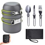 Ultralight Camping Cookware Utensils Outdoor Tableware Set Hiking Picnic Backpacking Camping Tableware Pot Pan 1-2persons