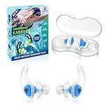 Hearprotek Swimmer Ear Plugs, 2 Pairs Upgraded Silicone Custom-fit Water Protection Swimming earplugs for Swimmers Water Pool Shower Bathing and Other Water Sports(Blue)