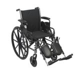 Drive Medical Cruiser III Lightweight Transport Wheelchair with Flip-Back Detachable Arms and Elevating Leg Rests, Black