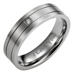 Willis Judd 7mm Titanium Ring for Men Engraved I Love You in Wooden Gift Box Wedding Band Ring Mens Engagement Ring Groove Promise Ring Comfort Fit Size P