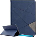 LEMORRY Case for Samsung Galaxy Tab S6 / SM-T860 / SM-T865, Premium Leather Tablet Case Flip Cover with Card Slots, Kickstand, Hidden-Magnetic (Blue)