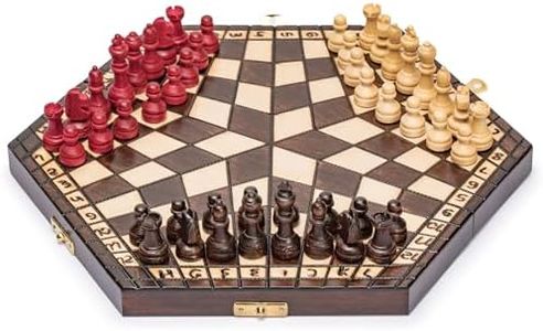 Husaria Wooden Three Person Player Chess, 11 Inches