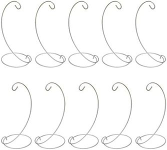 MOCOUM 10 Pack Ornament Display Stand, 9 Inch Tall Iron Glass Ball Ornament Holder Stand for Hanging Plants, Hanging Terrarium Stand for Christmas Wedding Ornament, Home & Office Decor (White)