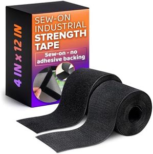 4 Inch Hook and Loop Tape Black (4"x12") – Non Adhesive Strips for Quick & Easy Fastening, Industrial Mounting, DIY Projects & Clothes Sewing – Nylon Fabric for Secure & Reusable Fastening Solutions