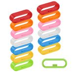 cobee 14pcs Watch Strap Loops, Watch Strap Keeper, Watch Band Retaining Hoop Loop Ring Retainer Holder, Silicone Replacement Watch Band Loop for Smart Sport Watches (7 Colors, 20mm)