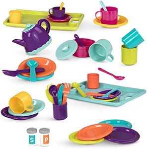 Battat – Play Dinner Set – 45Pcs Tea Party & Supper Playset – Pretend Kitchen Toys – Tea Pot, Plates, Cutlery – 3 Years + – Dinner & Tea Party Set