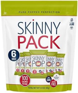 SkinnyPop Popcorn, Gluten Free, Dairy Free, Non-GMO, Healthy Snacks, Skinny Pop Original Popcorn Snack Packs, 0.65oz Individual Size Snack Bags (6 Count)