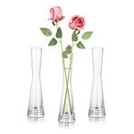 Tall Thin Vase for Flower: Hewory 20cm Single Stem Vase Glass Flower Vase, Modern Clear Glass Vases Decorative Tall Vase, Narrow Bud Vase Small Vases For Flowers Living Room Wedding Home Decor, 3pcs