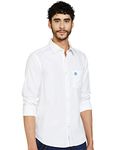 U.S. POLO ASSN. Regular Solid Dobby Mens Shirts (USSHTR0015_L_White)