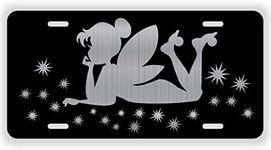 Tinkerbell Fairy Princess Periwinkle Peter Pan Disney Movie Pixi Dust Wings Gift Black Etched License Plate Aluminum Plate | 12 Inch by 6 Inch Standard Size License Plate LP006