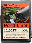MAPORCH Upgraded 20 x 30FT Reinforced Polyethylene Fish Pond Liner with 24 Mils Thickness, Black Pond Skins Liner for Fish Koi Pond, Garden Pool and Irrigation Pond